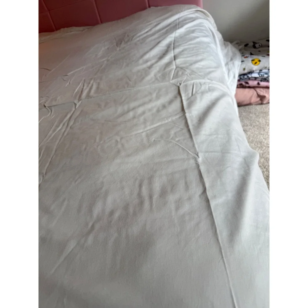 De Medici Fine Italian Luxe King Duvet Cover Light Grey Hemstitch Linen Bedding